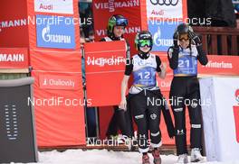 24.03.2019, Chaikovsky, Russia (RUS): Spela Rogelj (SLO), Ursa Bogataj (SLO), Jerneja Brecl (SLO) - FIS world cup ski jumping ladies, individual HS140, Chaikovsky (RUS). www.nordicfocus.com. © Tumashov/NordicFocus. Every downloaded picture is fee-liable.