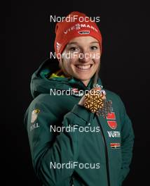 27.02.2019, Seefeld, Austria (AUT): Althaus Katharina (GER) - FIS nordic world ski championships, ski jumping ladies, medals, Seefeld (AUT). www.nordicfocus.com. Free handout image for editorial use for print and online media. No secondary purchase. © GEPA-pictures/WSC Seefeld 2019 