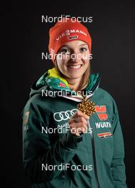 26.02.2019, Seefeld, Austria (AUT): Katharina Althaus (GER) - FIS nordic world ski championships, ski jumping ladies, medals, Seefeld (AUT). www.nordicfocus.com. Free handout image for editorial use for print and online media. No secondary purchase. © GEPA-pictures/WSC Seefeld 2019 