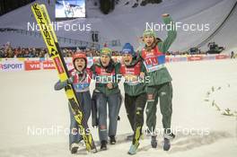 25.02.2019, Seefeld, Austria (AUT): Katharina Althaus (GER), Ramona Straub (GER), Carina Vogt (GER), Juliane Seyfarth (GER) - FIS nordic world ski championships, ski jumping ladies, training, Seefeld (AUT). www.nordicfocus.com. © THIBAUT/NordicFocus. Every downloaded picture is fee-liable.