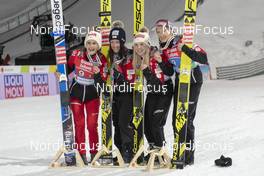 25.02.2019, Seefeld, Austria (AUT): Eva Pinkelnig (AUT), Jacqueline Seifriedsberger (AUT), Chiara Hoelzl (AUT), Daniela Iraschko-Stolz (AUT) - FIS nordic world ski championships, ski jumping ladies, training, Seefeld (AUT). www.nordicfocus.com. © THIBAUT/NordicFocus. Every downloaded picture is fee-liable.