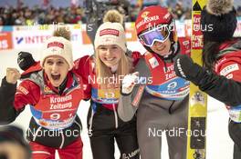 25.02.2019, Seefeld, Austria (AUT): Eva Pinkelnig (AUT), Jacqueline Seifriedsberger (AUT), Daniela Iraschko-Stolz (AUT), Chiara Hoelzl (AUT) - FIS nordic world ski championships, ski jumping ladies, training, Seefeld (AUT). www.nordicfocus.com. © THIBAUT/NordicFocus. Every downloaded picture is fee-liable.