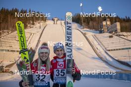 07.12.2019, Lillehammer, Norway (NOR): Chiara Hoelzl (AUT), Eva Pinkelnig (AUT), (l-r)  - FIS world cup ski jumping ladies, individual HS140, Lillehammer (NOR). www.nordicfocus.com. © Vianney THIBAUT/NordicFocus. Every downloaded picture is fee-liable.