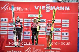 14.12.2019, Klingenthal, Germany (GER): Podium, Ema Klinec (SLO), Chiara Hoelzl (AUT), Katharina Althaus (GER), Group (l-r) - FIS world cup ski jumping ladies, individual HS140, Klingenthal (GER). www.nordicfocus.com. © Reichert/NordicFocus. Every downloaded picture is fee-liable.