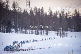 19.01.2019, St. Moritz, Switzerland (SUI): The start of the Men's Race   - Visma Ski Classics La Diagonela, St. Moritz (SUI). www.nordicfocus.com. © Modica/NordicFocus. Every downloaded picture is fee-liable.