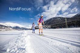 19.01.2019, St. Moritz, Switzerland (SUI): Marie Renee Soerum Gangsoe (NOR), Julia Angelsioeoe (SWE), (l-r)  - Visma Ski Classics La Diagonela, St. Moritz (SUI). www.nordicfocus.com. © Modica/NordicFocus. Every downloaded picture is fee-liable.