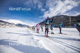 19.01.2019, St. Moritz, Switzerland (SUI): Pontus  Nordstroem (SWE), Jan Srail (CZE), Theo Deswaziere (FRA), (l-r)  - Visma Ski Classics La Diagonela, St. Moritz (SUI). www.nordicfocus.com. © Modica/NordicFocus. Every downloaded picture is fee-liable.