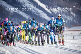 19.01.2019, St. Moritz, Switzerland (SUI): Men's Leading Group in Samedan (l-r)  - Visma Ski Classics La Diagonela, St. Moritz (SUI). www.nordicfocus.com. © Modica/NordicFocus. Every downloaded picture is fee-liable.
