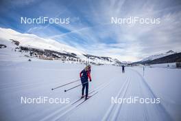 19.01.2019, St. Moritz, Switzerland (SUI): Athlete warming up   - Visma Ski Classics La Diagonela, St. Moritz (SUI). www.nordicfocus.com. © Modica/NordicFocus. Every downloaded picture is fee-liable.