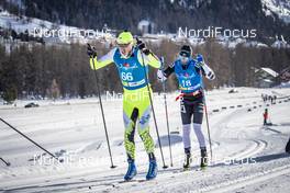 19.01.2019, St. Moritz, Switzerland (SUI): Eugeny Dementiev (RUS), Andreas  Holmberg (SWE), (l-r)  - Visma Ski Classics La Diagonela, St. Moritz (SUI). www.nordicfocus.com. © Modica/NordicFocus. Every downloaded picture is fee-liable.