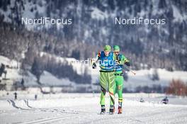 19.01.2019, St. Moritz, Switzerland (SUI): Michal Sedlacek (CZE), Matias Solvsberg Noren (NOR), (l-r)  - Visma Ski Classics La Diagonela, St. Moritz (SUI). www.nordicfocus.com. © Modica/NordicFocus. Every downloaded picture is fee-liable.