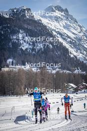 19.01.2019, St. Moritz, Switzerland (SUI): Anders Moelmen  Hoest (NOR), Petter Eliassen (NOR), (l-r)  - Visma Ski Classics La Diagonela, St. Moritz (SUI). www.nordicfocus.com. © Modica/NordicFocus. Every downloaded picture is fee-liable.