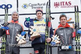 27.01.2019, Cavalese, Italy (ITA): Andreas Nygaard (NOR), Petter Eliassen (NOR), Oskar Kardin (SWE), (l-r) - Visma Ski Classics and FIS Worldloppet Cup Marcialonga, Cavalese (ITA). www.nordicfocus.com. © Rauschendorfer/NordicFocus. Every downloaded picture is fee-liable.