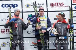 27.01.2019, Cavalese, Italy (ITA): Andreas Nygaard (NOR), Petter Eliassen (NOR), Oskar Kardin (SWE), (l-r) - Visma Ski Classics and FIS Worldloppet Cup Marcialonga, Cavalese (ITA). www.nordicfocus.com. © Rauschendorfer/NordicFocus. Every downloaded picture is fee-liable.