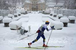 03.02.2019, Oberammergau, Germany (GER): Athlete in front of Schloss Linderhof - FIS World Loppet Koenig Ludwig Lauf, Oberammergau (GER). www.nordicfocus.com. © Rauschendorfer/NordicFocus. Every downloaded picture is fee-liable.