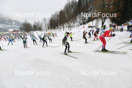 02.02.2019, Oberammergau, Germany (GER): start of the 50 km skating race - FIS World Loppet Koenig Ludwig Lauf, 50 km skating race, Oberammergau (GER). www.nordicfocus.com. © Rauschendorfer/NordicFocus. Every downloaded picture is fee-liable.
