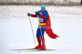 10.02.2019, Morez, France (FRA): Feature of skier in Superman Costume - FIS World Loppet LaTransjurassienne, Morez (FRA). www.nordicfocus.com. © Rauschendorfer/NordicFocus. Every downloaded picture is fee-liable.