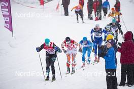 03.03.2019, Mora, Sweden (SWE): Jimmie Johnsson (SWE), Hans Maeenpaeae (FIN), Johannes Ekloef (SWE), Marius Harv (NOR), (l-r) - Visma Ski Classics and FIS Marathon Cup Vasaloppet, Mora (SWE). www.nordicfocus.com. © Manzoni/NordicFocus. Every downloaded picture is fee-liable.
