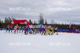 13.04.2019, Levi, Finland (FIN): Event Feature: Start of the women's race. - Visma Ski Classics Yllaes-Levi, Levi (FIN). www.nordicfocus.com. © Nico Manzoni/NordicFocus. Every downloaded picture is fee-liable.