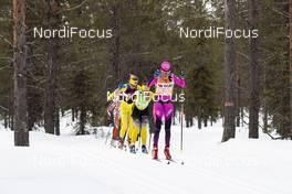13.04.2019, Levi, Finland (FIN): Astrid Oyre Slind (NOR), Lina Korsgren (SWE), Katerina Smutna (CZE), (l-r) - Visma Ski Classics Yllaes-Levi, Levi (FIN). www.nordicfocus.com. © Christian Manzoni/NordicFocus. Every downloaded picture is fee-liable.