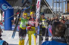13.04.2019, Levi, Finland (FIN): Lina Korsgren (SWE), Astrid Oyre Slind (NOR), Britta Johansson Norgren (SWE), (l-r) - Visma Ski Classics Yllaes-Levi, Levi (FIN). www.nordicfocus.com. © Nico Manzoni/NordicFocus. Every downloaded picture is fee-liable.