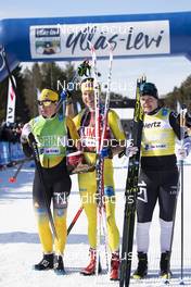 13.04.2019, Levi, Finland (FIN): Astrid Oyre Slind (NOR), Lina Korsgren (SWE), Britta Johansson Norgren (SWE), (l-r) - Visma Ski Classics Yllaes-Levi, Levi (FIN). www.nordicfocus.com. © Christian Manzoni/NordicFocus. Every downloaded picture is fee-liable.