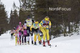 13.04.2019, Levi, Finland (FIN): Britta Johansson Norgren (SWE), Lina Korsgren (SWE), Astrid Oyre Slind (NOR), (l-r) - Visma Ski Classics Yllaes-Levi, Levi (FIN). www.nordicfocus.com. © Christian Manzoni/NordicFocus. Every downloaded picture is fee-liable.