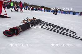 13.04.2019, Levi, Finland (FIN): Industry Feature: Spare Swix poles. - Visma Ski Classics Yllaes-Levi, Levi (FIN). www.nordicfocus.com. © Nico Manzoni/NordicFocus. Every downloaded picture is fee-liable.