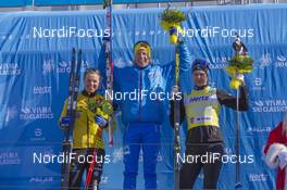 13.04.2019, Levi, Finland (FIN): Lina Korsgren (SWE), Astrid Oyre Slind (NOR), Britta Johansson Norgren (SWE), (l-r) - Visma Ski Classics Yllaes-Levi, Levi (FIN). www.nordicfocus.com. © Nico Manzoni/NordicFocus. Every downloaded picture is fee-liable.