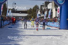 13.04.2019, Levi, Finland (FIN): Anders Moelmen Hoest (NOR), Stian Hoelgaard (NOR), Oystein Pettersen (NOR), Oyvind Moen Fjeld (NOR), (l-r) - Visma Ski Classics Yllaes-Levi, Levi (FIN). www.nordicfocus.com. © Nico Manzoni/NordicFocus. Every downloaded picture is fee-liable.