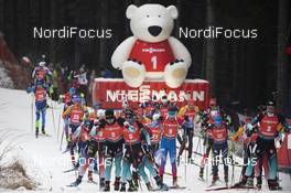 12.01.2020, Oberhof, Germany (GER): Martin Fourcade (FRA), Simon Desthieux (FRA), Matvey Eliseev (RUS), Lukas Hofer (ITA), Emilien Jacquelin (FRA), (l-r) -  IBU world cup biathlon, mass men, Oberhof (GER). www.nordicfocus.com. © Manzoni/NordicFocus. Every downloaded picture is fee-liable.
