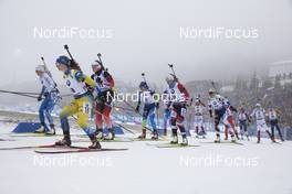 12.01.2020, Oberhof, Germany (GER): Mari Eder (FIN), Mona Brorsson (SWE), Iryna Kryuko (BLR), Katharina Innerhofer (AUT), (l-r) -  IBU world cup biathlon, mass women, Oberhof (GER). www.nordicfocus.com. © Manzoni/NordicFocus. Every downloaded picture is fee-liable.