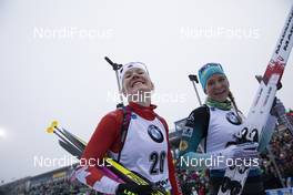 12.01.2020, Oberhof, Germany (GER): Emma Lunder (CAN), Anais Bescond (FRA), (l-r) -  IBU world cup biathlon, mass women, Oberhof (GER). www.nordicfocus.com. © Manzoni/NordicFocus. Every downloaded picture is fee-liable.