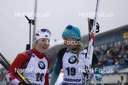 12.01.2020, Oberhof, Germany (GER): Emma Lunder (CAN), Anais Bescond (FRA), (l-r) -  IBU world cup biathlon, mass women, Oberhof (GER). www.nordicfocus.com. © Manzoni/NordicFocus. Every downloaded picture is fee-liable.