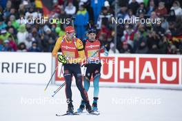 11.01.2020, Oberhof, Germany (GER): Arnd Peiffer (GER), Simon Desthieux (FRA), (l-r) -  IBU world cup biathlon, relay men, Oberhof (GER). www.nordicfocus.com. © Manzoni/NordicFocus. Every downloaded picture is fee-liable.