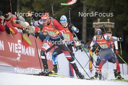 11.01.2020, Oberhof, Germany (GER): Simon Eder (AUT), Kalev Ermits (EST), Leif Nordgren (USA), (l-r) -  IBU world cup biathlon, relay men, Oberhof (GER). www.nordicfocus.com. © Manzoni/NordicFocus. Every downloaded picture is fee-liable.