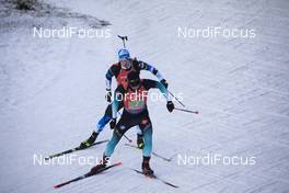 11.01.2020, Oberhof, Germany (GER): Kalev Ermits (EST), Martin Fourcade (FRA), (l-r) -  IBU world cup biathlon, relay men, Oberhof (GER). www.nordicfocus.com. © Manzoni/NordicFocus. Every downloaded picture is fee-liable.