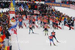 19.01.2020, Ruhpolding, Germany (GER): Alexander Loginov (RUS), Emilien Jacquelin (FRA), Antonin Guigonnat (FRA), Jakov Fak (SLO), Sebastian Samuelsson (SWE), Andrejs Rastorgujevs (LAT), Matvey Eliseev (RUS), Julian Eberhard (AUT), Roman Rees (GER) -  IBU world cup biathlon, pursuit men, Ruhpolding (GER). www.nordicfocus.com. © Tumashov/NordicFocus. Every downloaded picture is fee-liable.