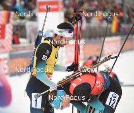 19.01.2020, Ruhpolding, Germany (GER): Martin Fourcade (FRA), Emilien Jacquelin (FRA) -  IBU world cup biathlon, pursuit men, Ruhpolding (GER). www.nordicfocus.com. © Tumashov/NordicFocus. Every downloaded picture is fee-liable.