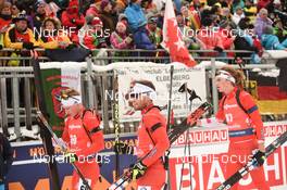 19.01.2020, Ruhpolding, Germany (GER): Scott Gow (CAN), Jules Burnotte (CAN), Christian Gow (CAN) -  IBU world cup biathlon, pursuit men, Ruhpolding (GER). www.nordicfocus.com. © Tumashov/NordicFocus. Every downloaded picture is fee-liable.