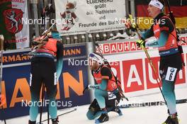 19.01.2020, Ruhpolding, Germany (GER): Antonin Guigonnat (FRA), Emilien Jacquelin (FRA), Fabien Claude (FRA) -  IBU world cup biathlon, pursuit men, Ruhpolding (GER). www.nordicfocus.com. © Tumashov/NordicFocus. Every downloaded picture is fee-liable.