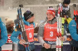 19.01.2020, Ruhpolding, Germany (GER): Simon Desthieux (FRA), Benedikt Doll (GER) -  IBU world cup biathlon, pursuit men, Ruhpolding (GER). www.nordicfocus.com. © Tumashov/NordicFocus. Every downloaded picture is fee-liable.