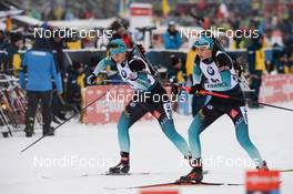 19.01.2020, Ruhpolding, Germany (GER): Anais Bescond (FRA), Chloe Chevalier (FRA) -  IBU world cup biathlon, pursuit women, Ruhpolding (GER). www.nordicfocus.com. © Tumashov/NordicFocus. Every downloaded picture is fee-liable.