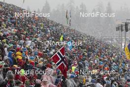 18.01.2020, Ruhpolding, Germany (GER): Event Feature: fans on the grand stand wait in the heavy snowfall -  IBU world cup biathlon, relay men, Ruhpolding (GER). www.nordicfocus.com. © Manzoni/NordicFocus. Every downloaded picture is fee-liable.