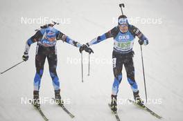 18.01.2020, Ruhpolding, Germany (GER): Rene Zahkna (EST), Kalev Ermits (EST) -  IBU world cup biathlon, relay men, Ruhpolding (GER). www.nordicfocus.com. ©Tumashov/NordicFocus. Every downloaded picture is fee-liable.