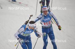 18.01.2020, Ruhpolding, Germany (GER): Tero Seppala (FIN), Olli Hiidensalo (FIN) -  IBU world cup biathlon, relay men, Ruhpolding (GER). www.nordicfocus.com. ©Tumashov/NordicFocus. Every downloaded picture is fee-liable.