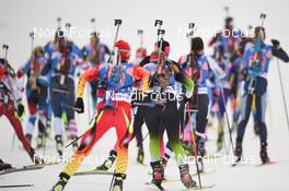 17.01.2020, Ruhpolding, Germany (GER): Event Feature: Start-  IBU world cup biathlon, relay women, Ruhpolding (GER). www.nordicfocus.com. © Tumashov/NordicFocus. Every downloaded picture is fee-liable.