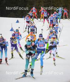 17.01.2020, Ruhpolding, Germany (GER): Event Feature: start women relay -  IBU world cup biathlon, relay women, Ruhpolding (GER). www.nordicfocus.com. © Tumashov/NordicFocus. Every downloaded picture is fee-liable.