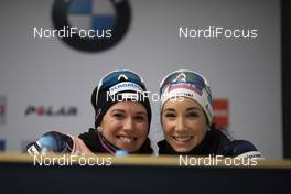 17.01.2020, Ruhpolding, Germany (GER): Lena Haecki (SUI), Aita Gasparin (SUI), (l-r) -  IBU world cup biathlon, relay women, Ruhpolding (GER). www.nordicfocus.com. © Manzoni/NordicFocus. Every downloaded picture is fee-liable.