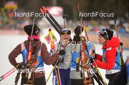 17.01.2020, Ruhpolding, Germany (GER): Elisa Gasparin (SUI), Selina Gasparin (SUI), Aita Gasparin (SUI), Lena Haecki (SUI) -  IBU world cup biathlon, relay women, Ruhpolding (GER). www.nordicfocus.com. © Tumashov/NordicFocus. Every downloaded picture is fee-liable.